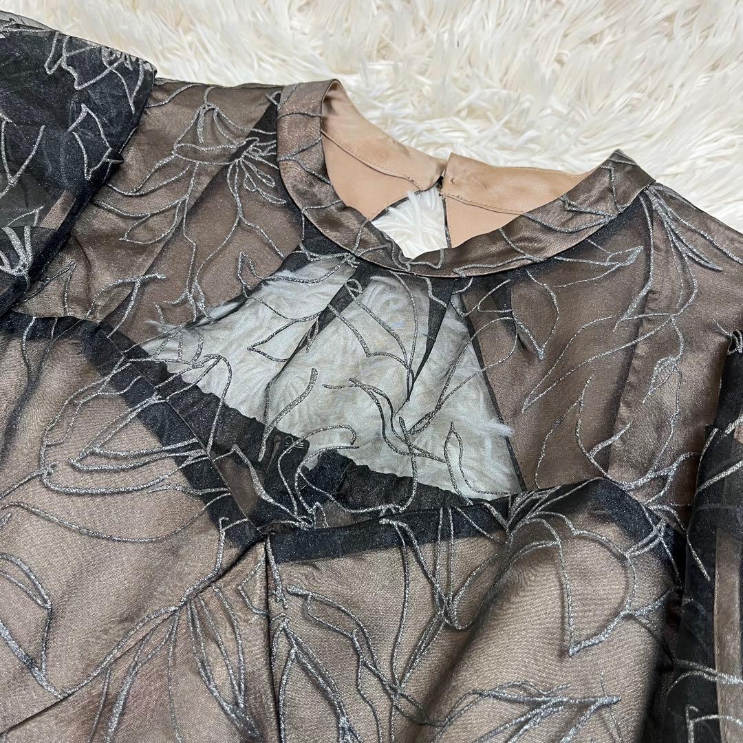 LILY BROWN エンボスオーガンジーlilyグリッタードレス オケージョン