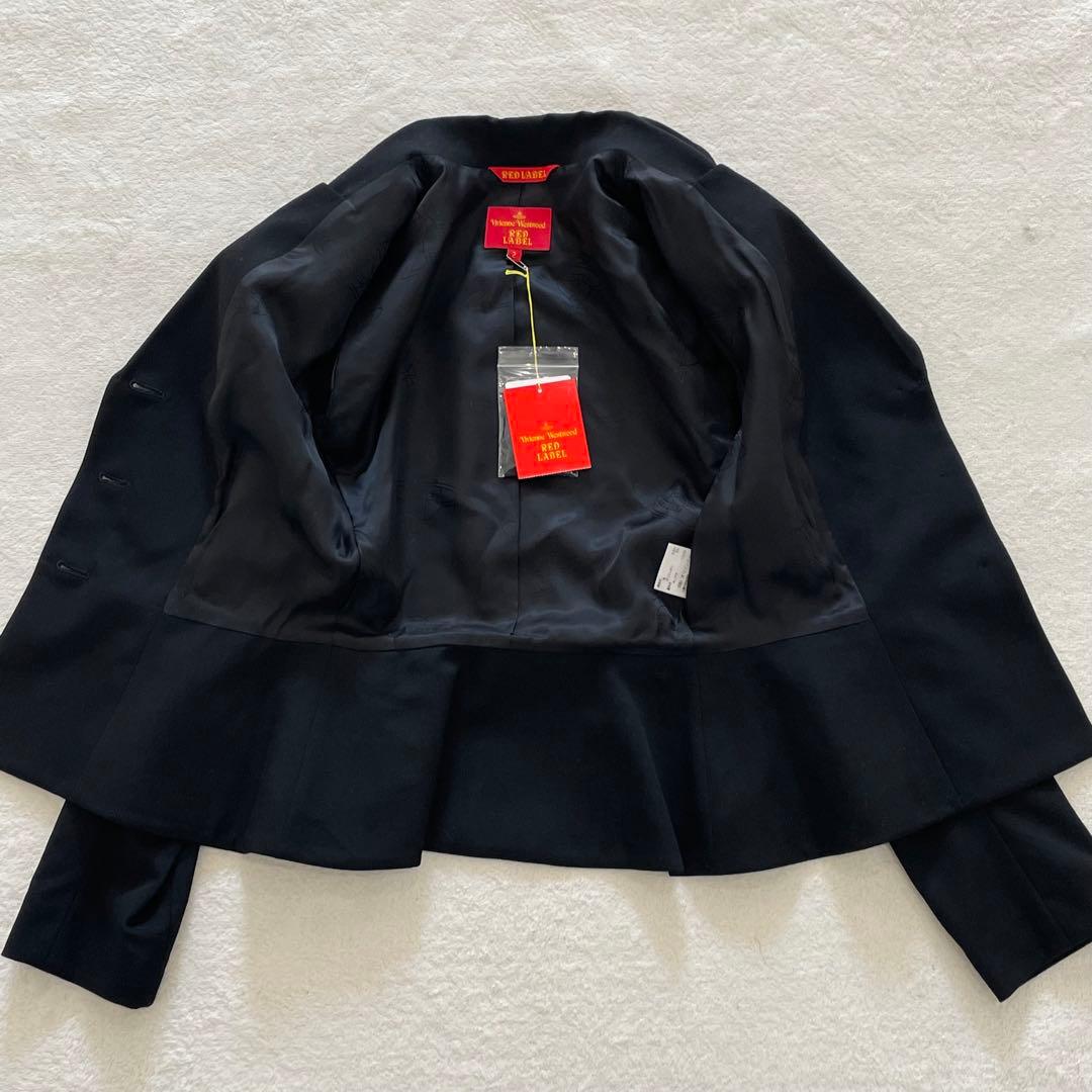 ヴィヴィアンウエストウッド　テーラードジャケット　タグ付　裏地総柄　オーブ釦　黒