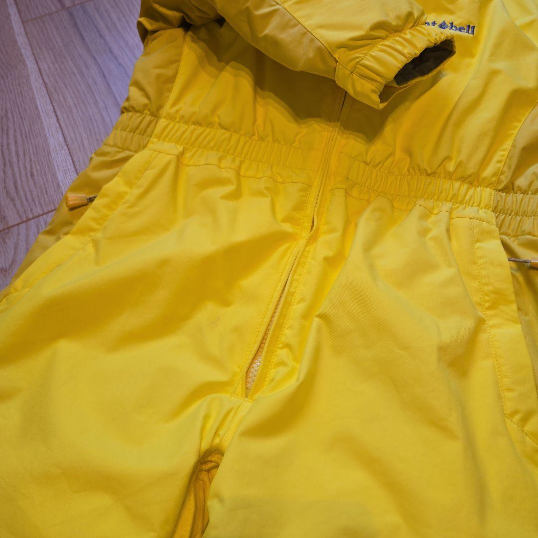 極美品　120cm　モンベル　パウダーカバーオール スノーウェア　イエロー