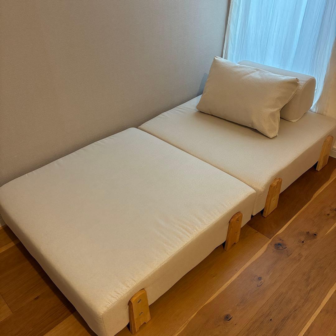 3WAYソファベッド ベージュ　組み立て済み