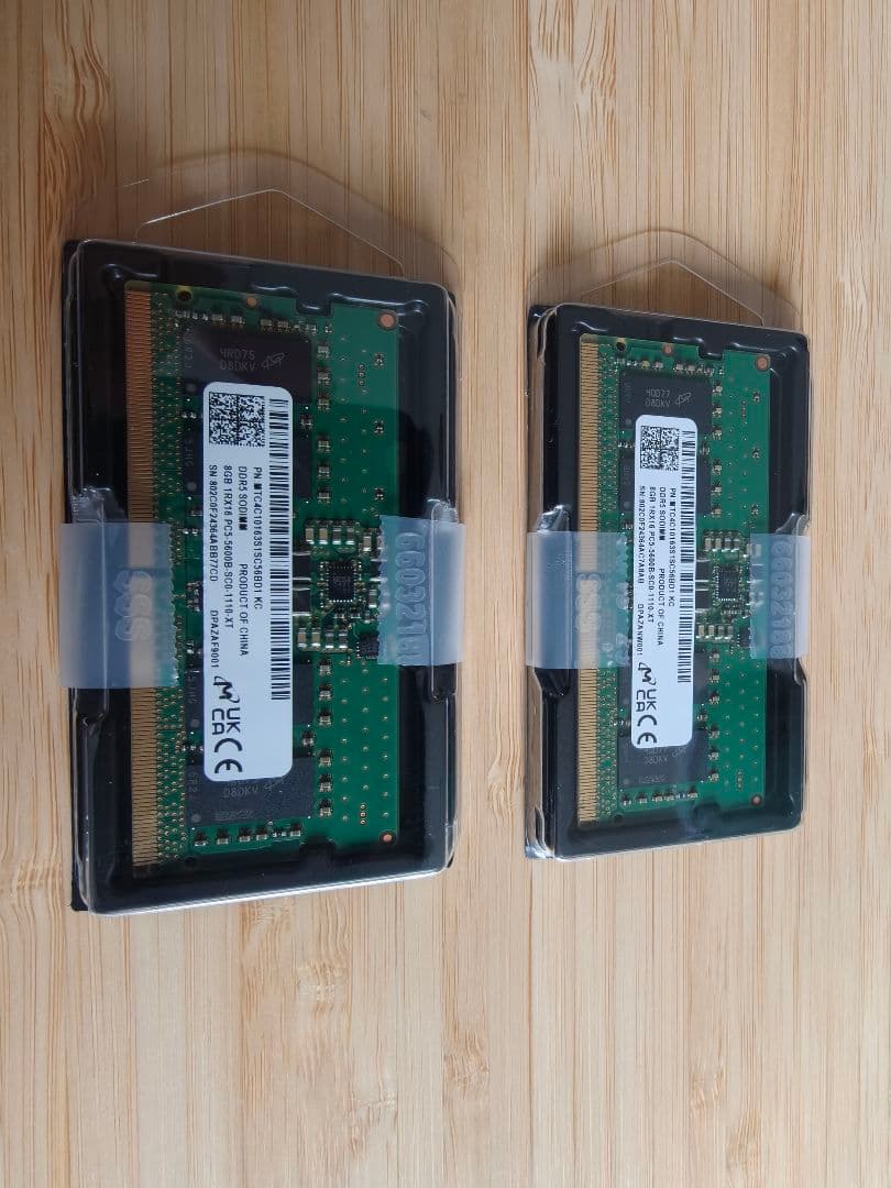 ノートパソコンメモリーDDR5 16GB(8GB×2)