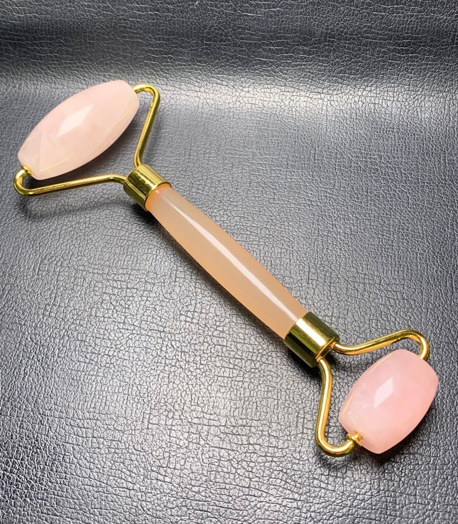 0415119 天然石ローズクォーツ美容ローラー