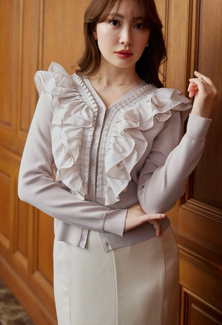 Herlipto Ruffle Pleated Knit Cardigan ♡