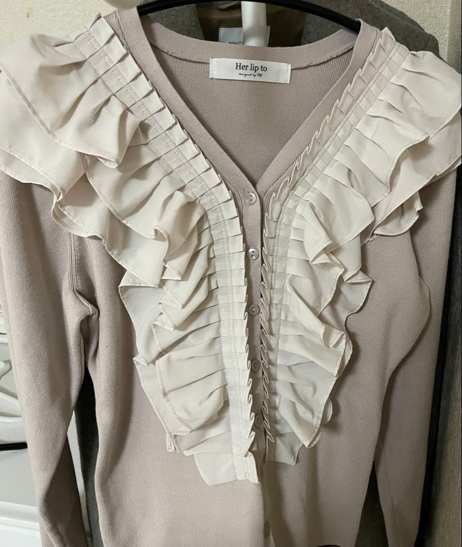 Herlipto Ruffle Pleated Knit Cardigan ♡