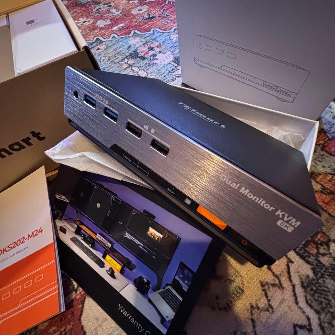 TESmart DKS202-M24 8K対応 KVMスイッチ美品 フルセット