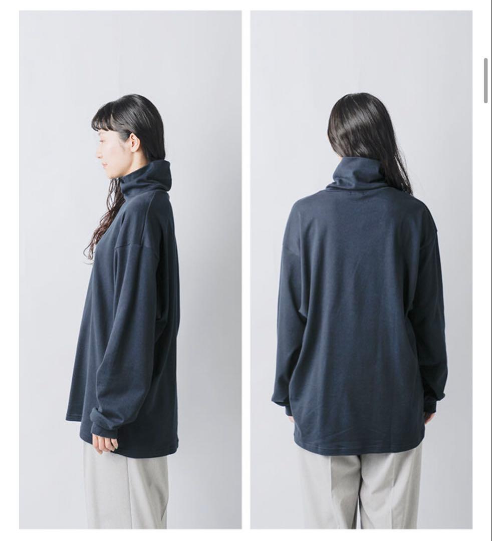 “LENO”コットンモックタートルネックプルオーバー・ホワイト・未使用品