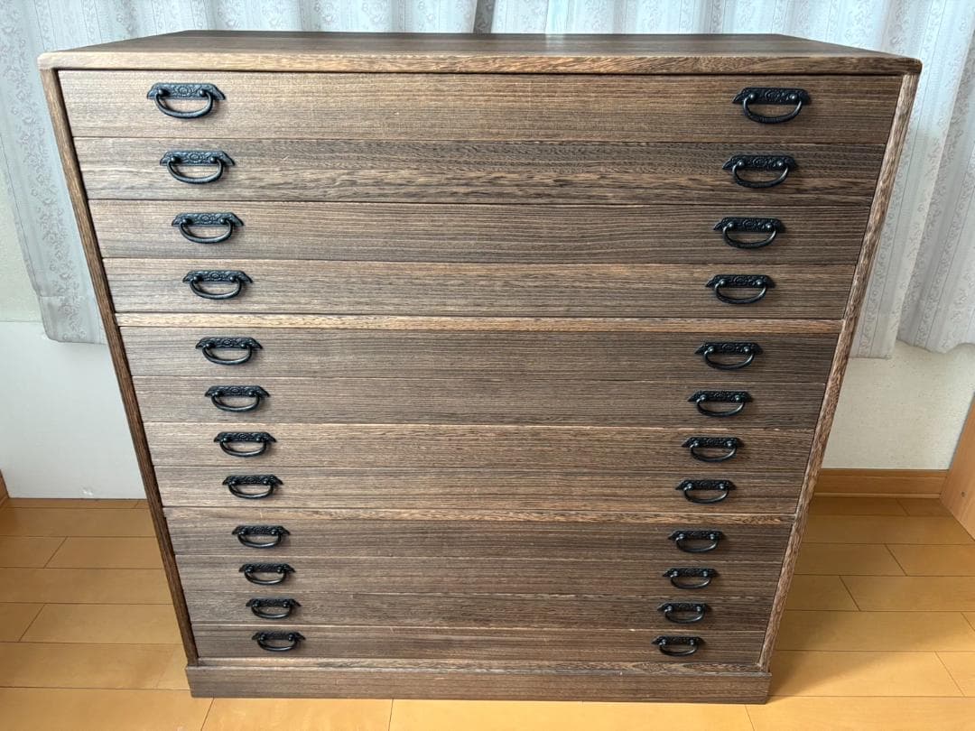 桐天然木たんす 　本焼磨き仕上げ 12段：