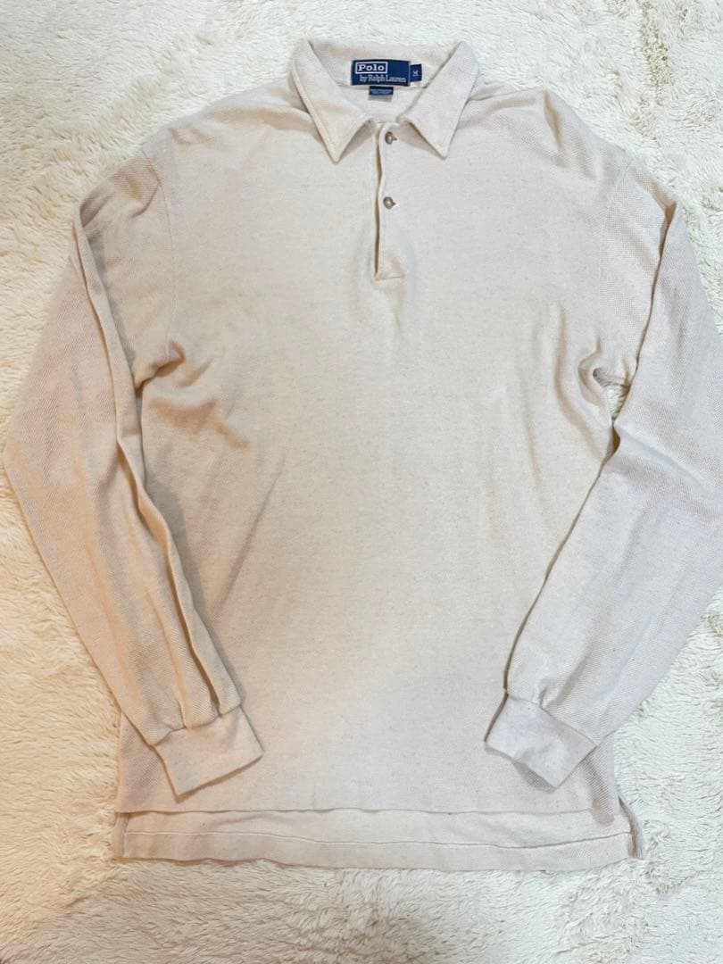 雰囲気◎ Polo by Ralph Lauren M ベージュ 長袖ポロシャツ