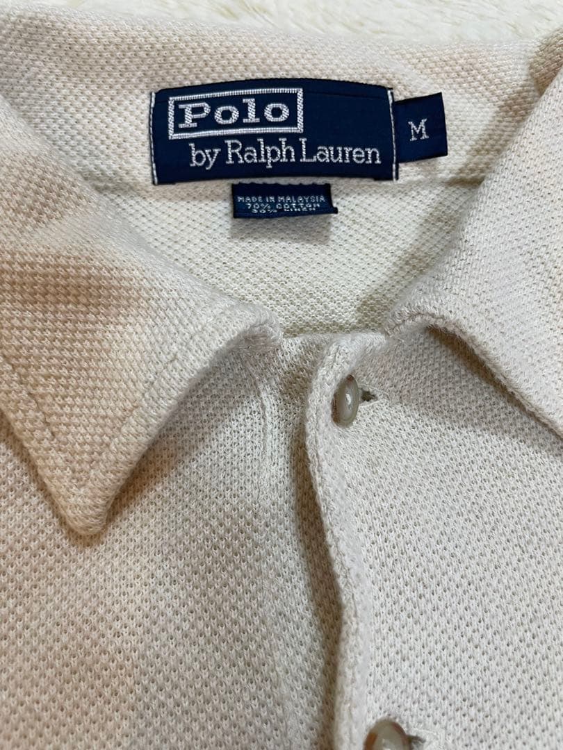 雰囲気◎ Polo by Ralph Lauren M ベージュ 長袖ポロシャツ
