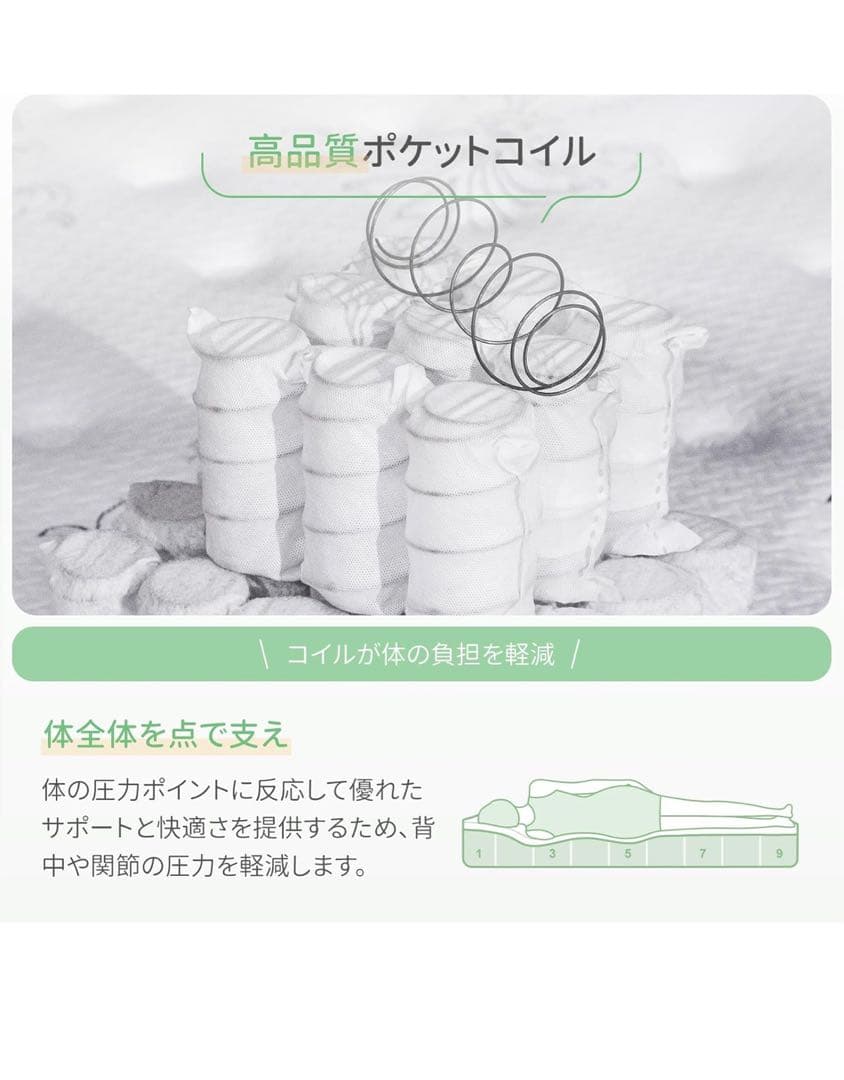 Novilla マットレス セミダブル ポケットコイルマットレス