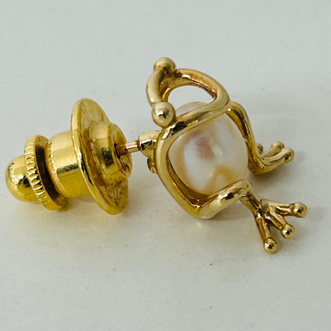 ミキモト K18 18金 タイピン ブローチ カエル フロッグ