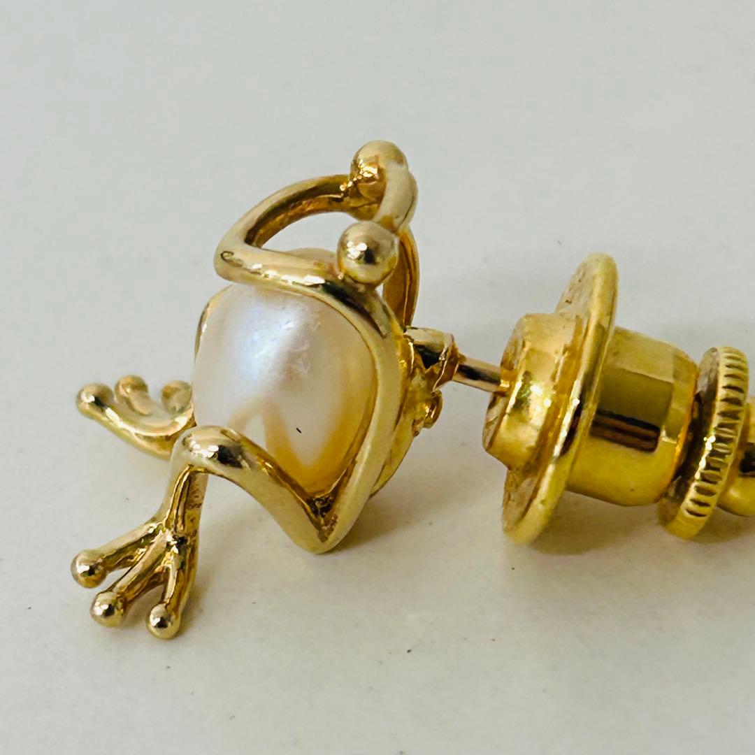 ミキモト K18 18金 タイピン ブローチ カエル フロッグ