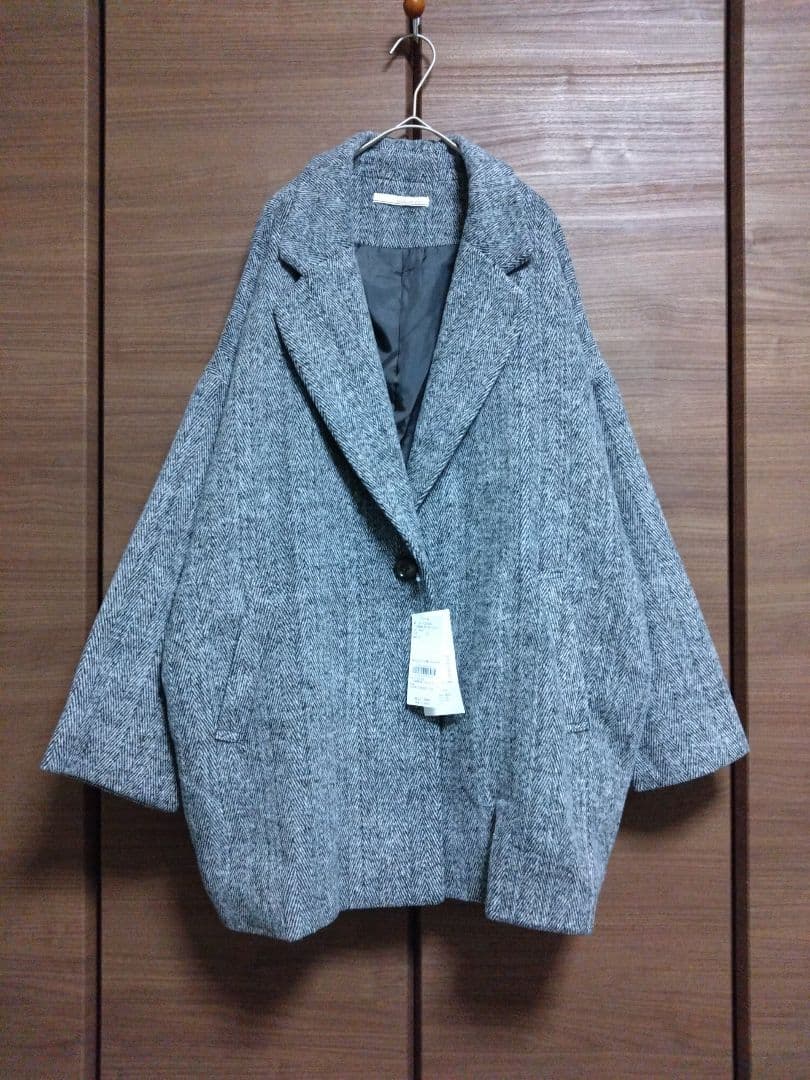 【 ELENCARE DUE 】 ヘリンボーンショートコート