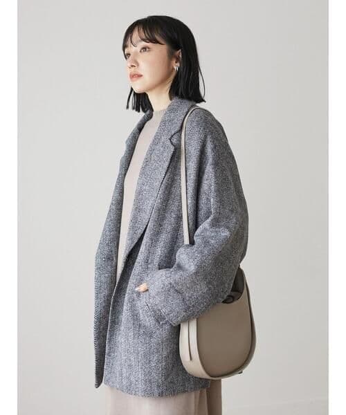 【 ELENCARE DUE 】 ヘリンボーンショートコート