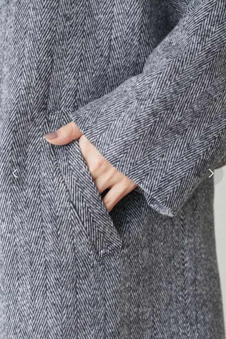 【 ELENCARE DUE 】 ヘリンボーンショートコート