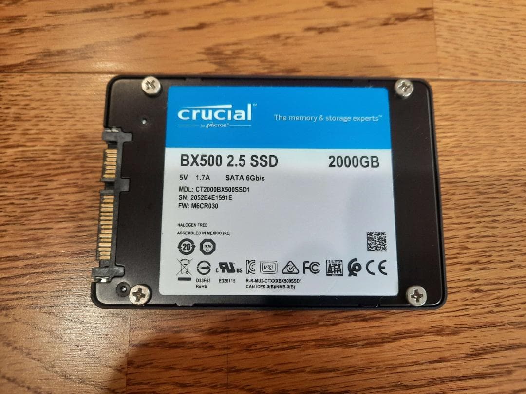 Crucial BX500 2.5インチ SSD 2000GB 2TB