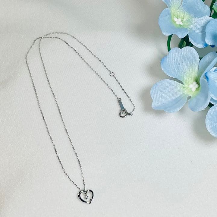 【商談中】4℃ K10 WG ハートネックレス　キュービックジルコニア