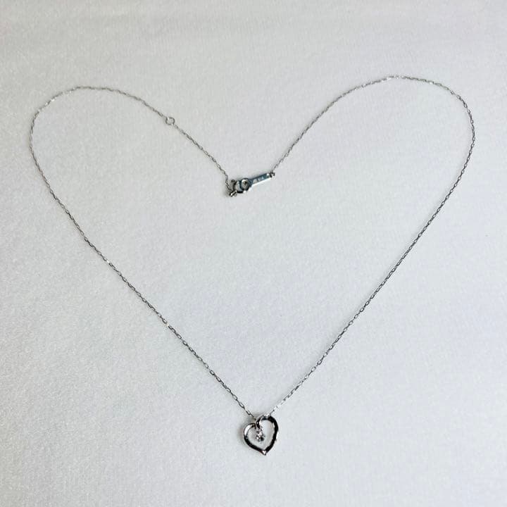 【商談中】4℃ K10 WG ハートネックレス　キュービックジルコニア