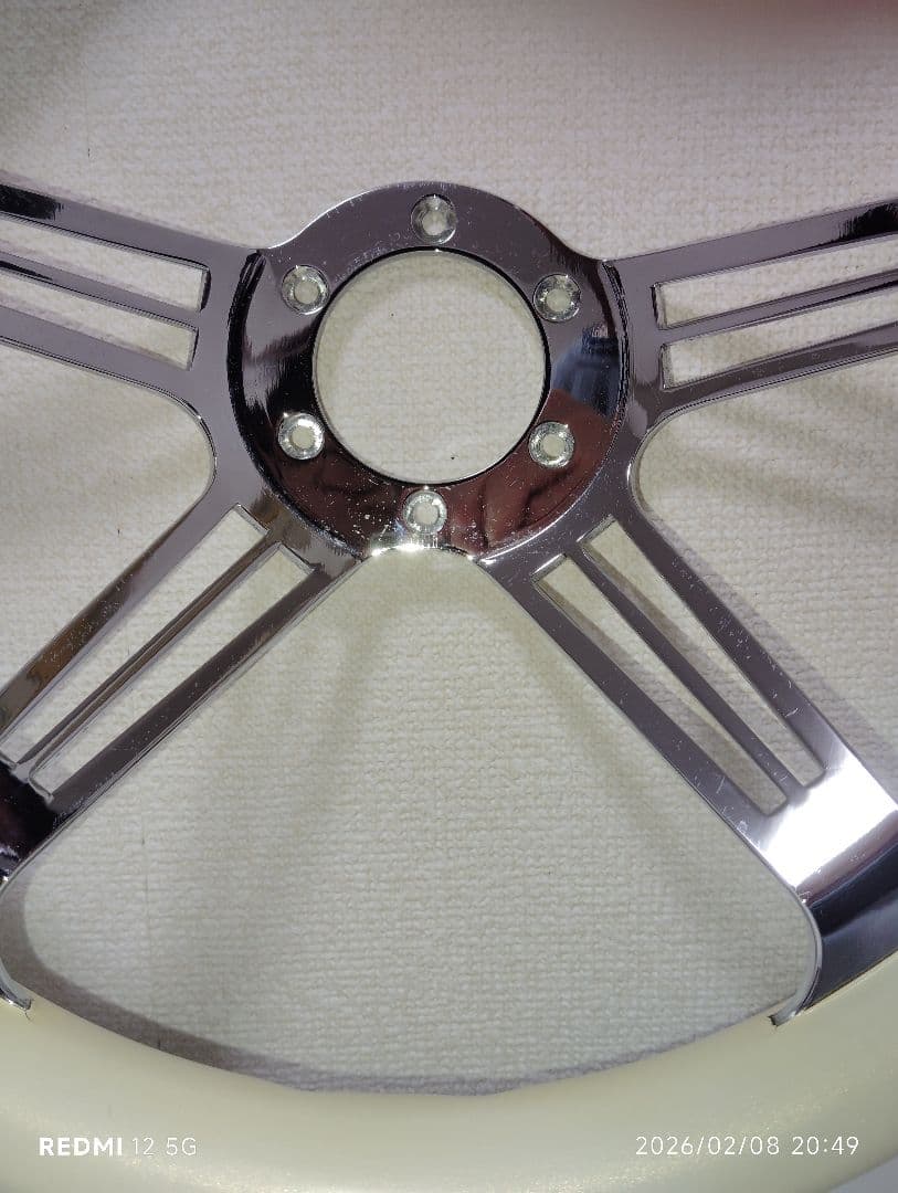 ステアリング　ホワイト　コンケーブ(当時物)