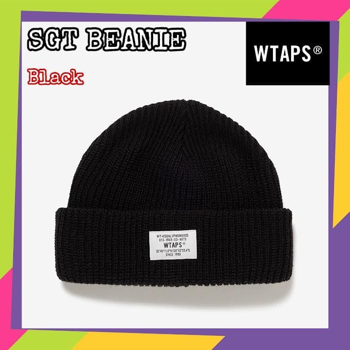 帽子 WTAPS SGT BEANIE ACRYLIC BLACK 25AW