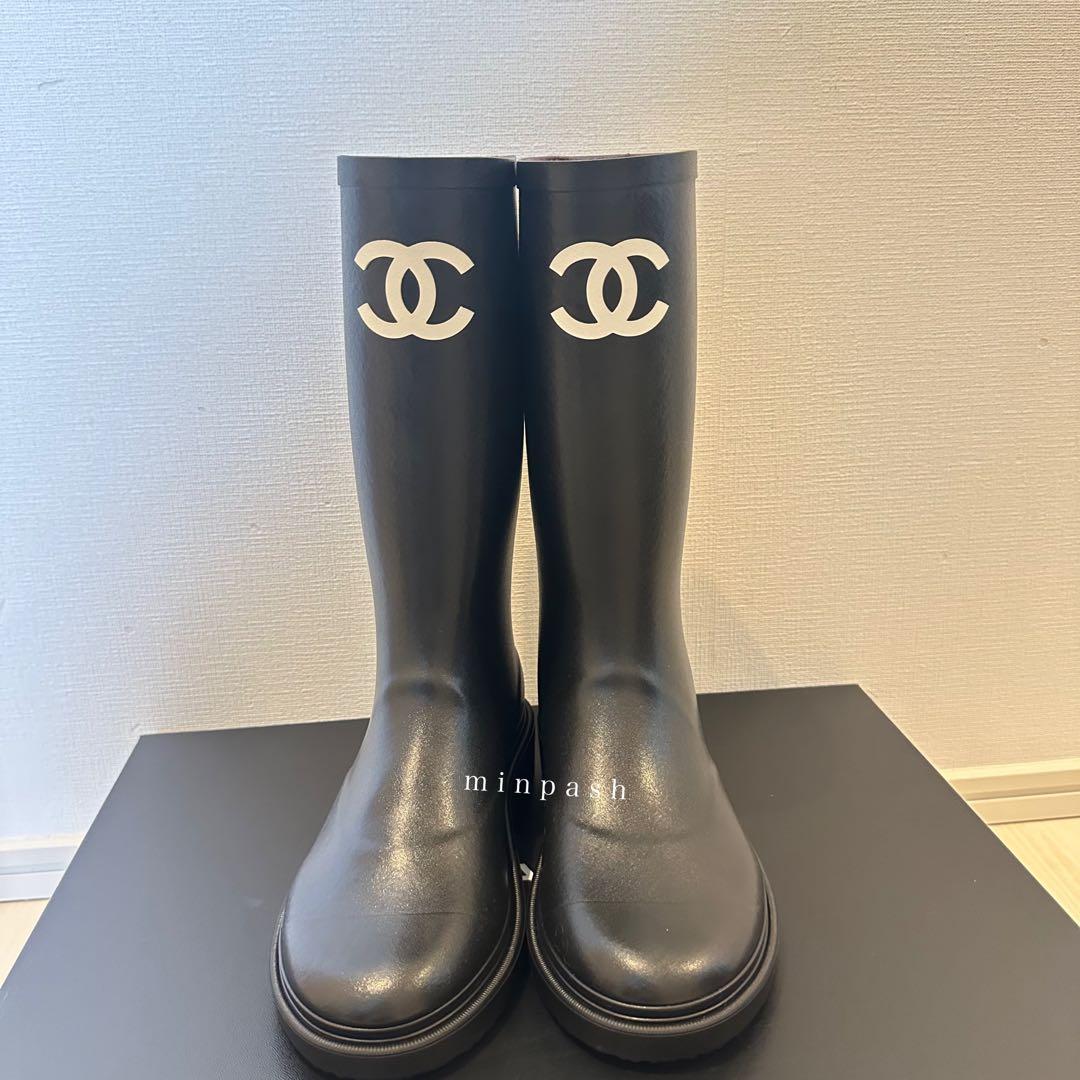 CHANEL ♡ 大人気❣️ レインブーツ 37 ジェニー着用 新品未使用