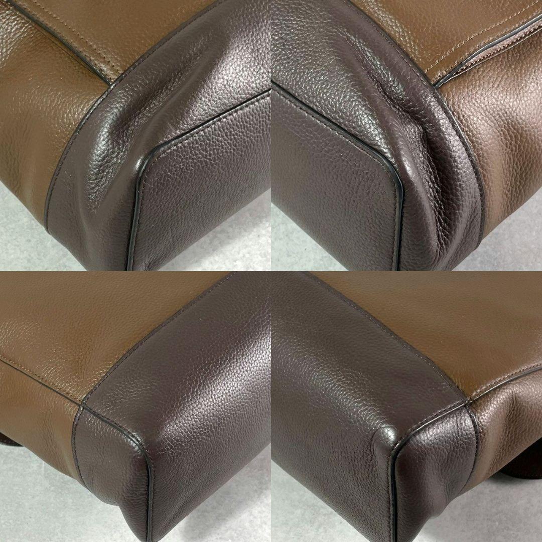 極美品 コーチ ハドソン メッセンジャーバッグ ビジネス A4可 レザー 茶