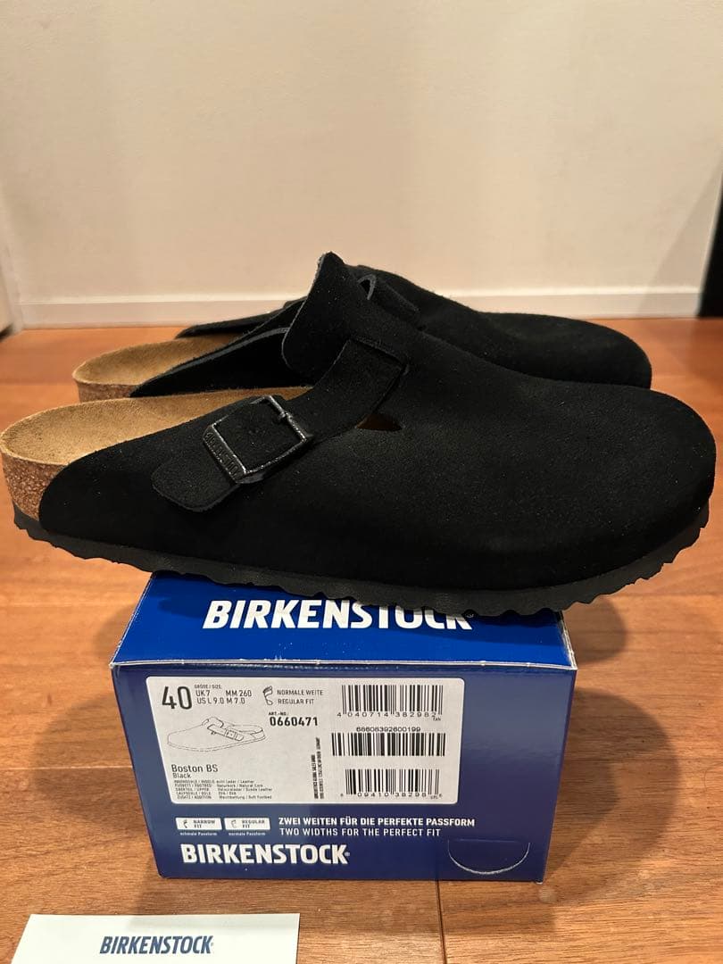 国内正規品BIRKENSTOCK BOSTON BLACK スエード 40