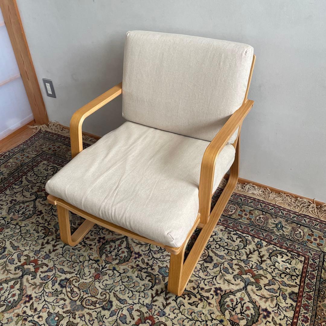 無印良品　リビングでもダイニングでもつかえるソファチェア・オーク材②