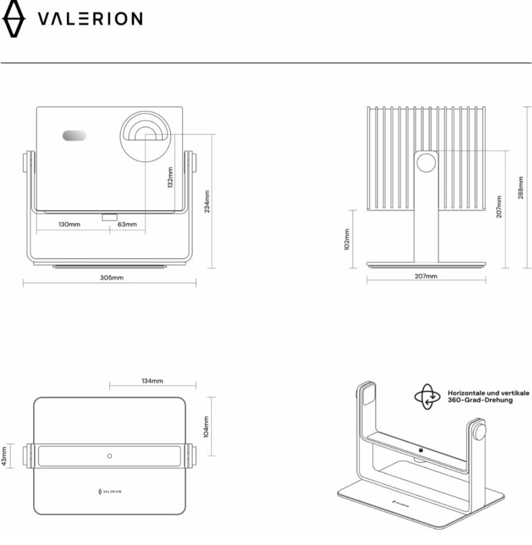 VALERION プロジェクター デスクトップジンバルスタンド