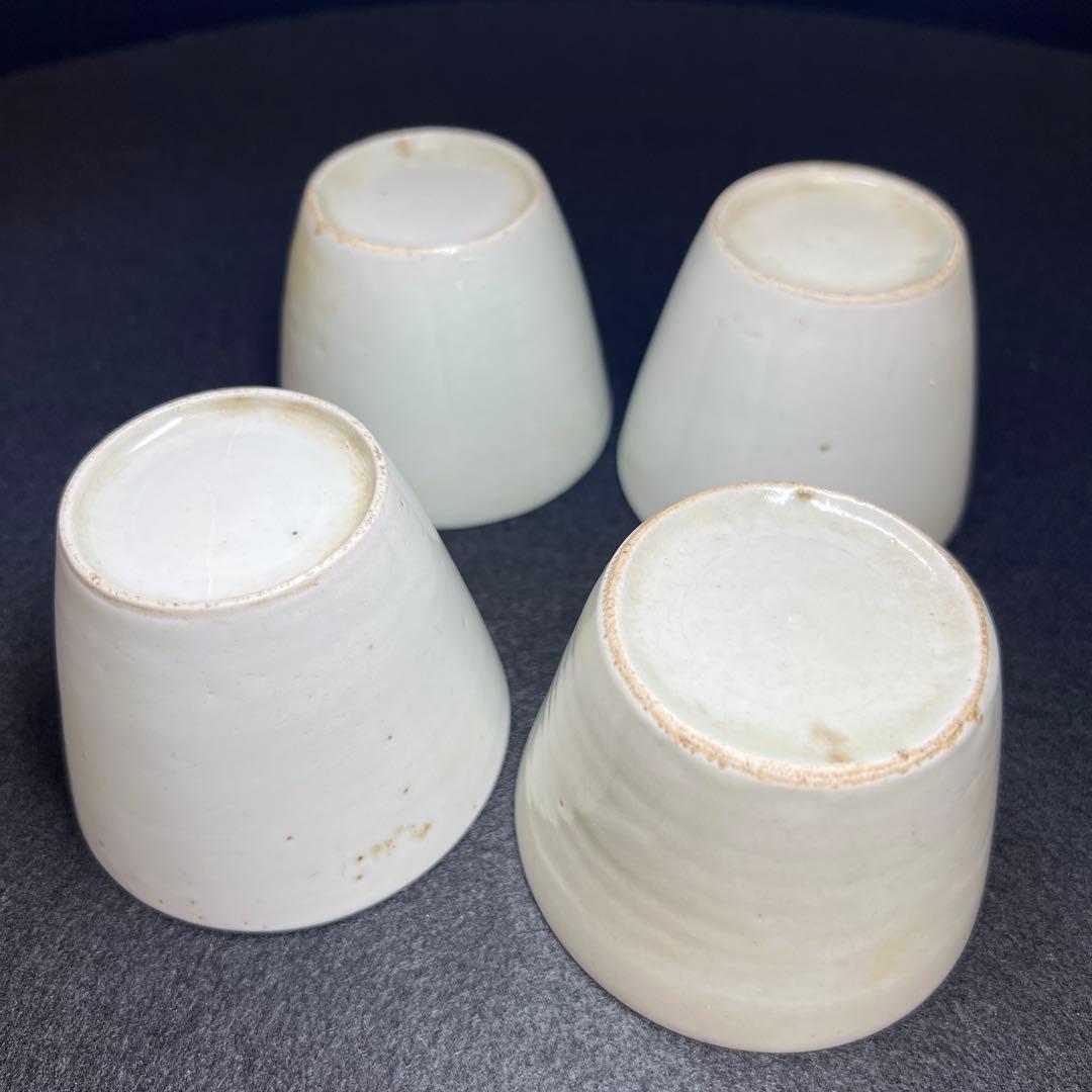 江戸中期　古伊万里白磁そば猪口7客　口径約7.5㎝　東Y8-0116☆2F