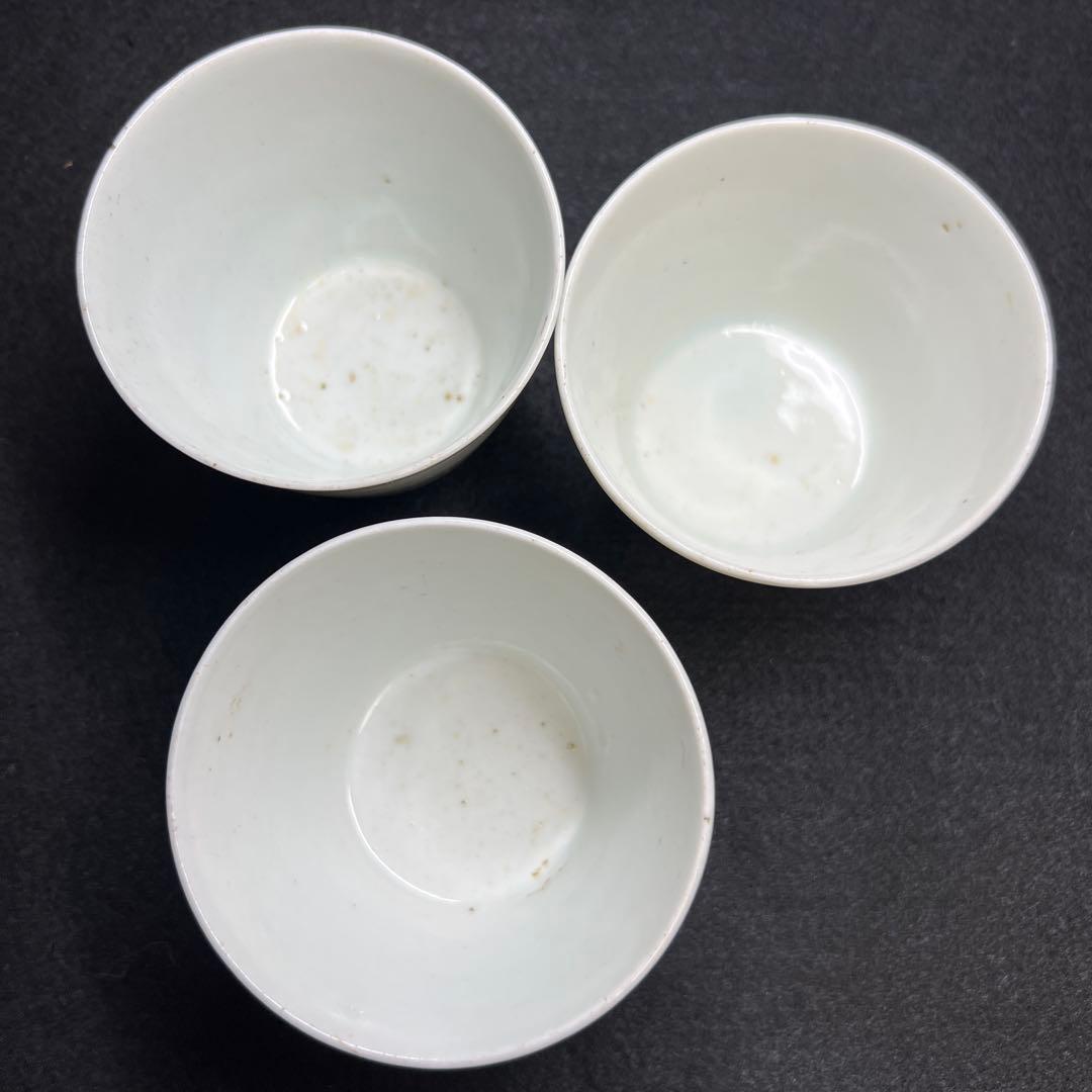 江戸中期　古伊万里白磁そば猪口7客　口径約7.5㎝　東Y8-0116☆2F