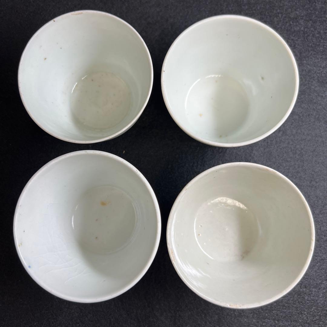 江戸中期　古伊万里白磁そば猪口7客　口径約7.5㎝　東Y8-0116☆2F