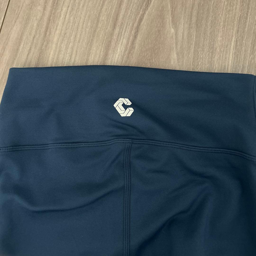 クロノス レディース レギンス ロゴ入り ブルー