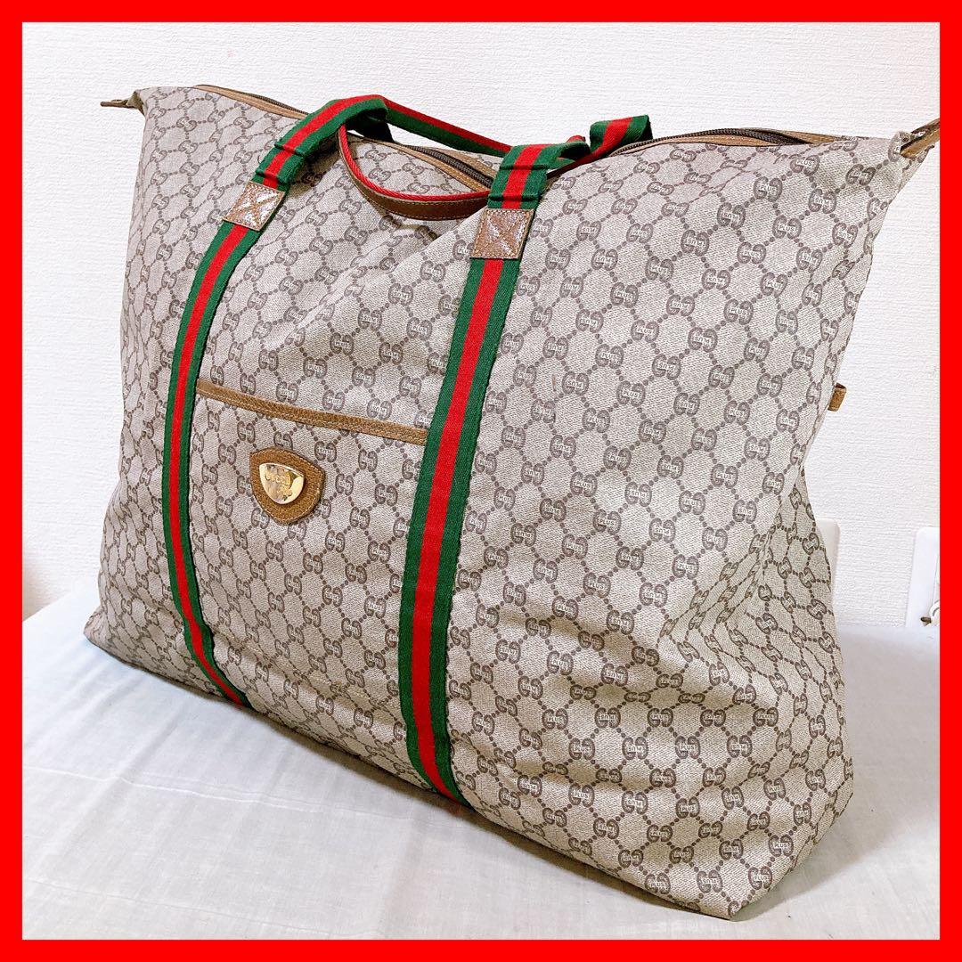 673 グッチ　GGスプリーム GGキャンバス ボストンバッグ　トートバッグ