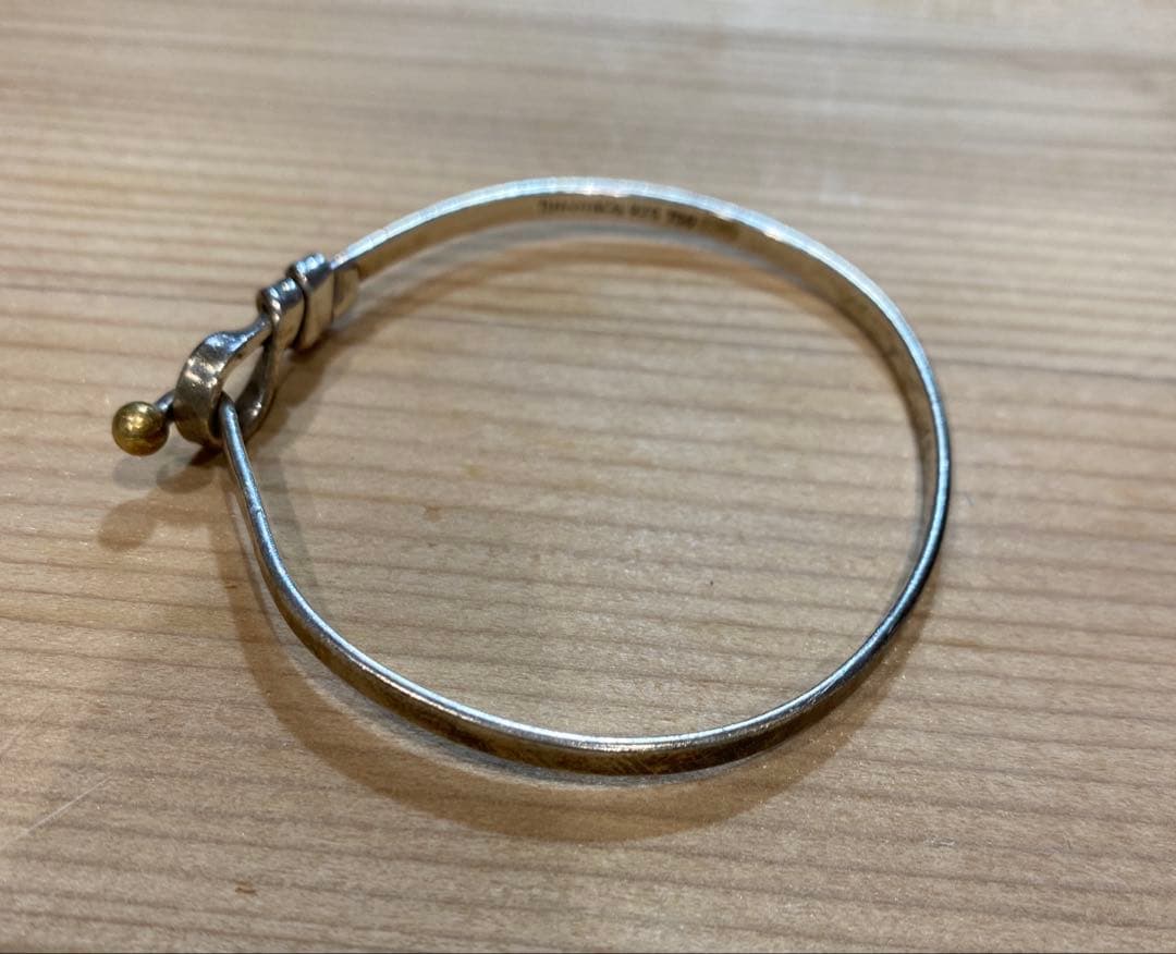 ティファニー　バングル　750YG SV925 約16cm