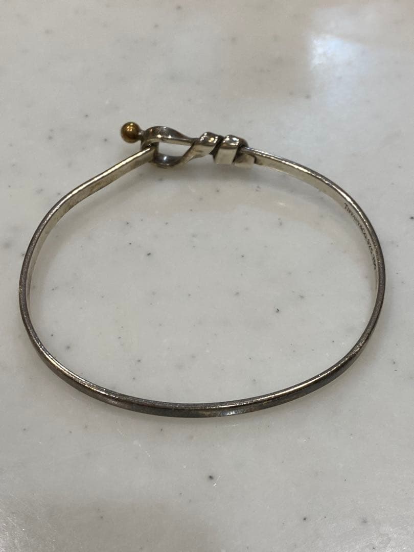 ティファニー　バングル　750YG SV925 約16cm