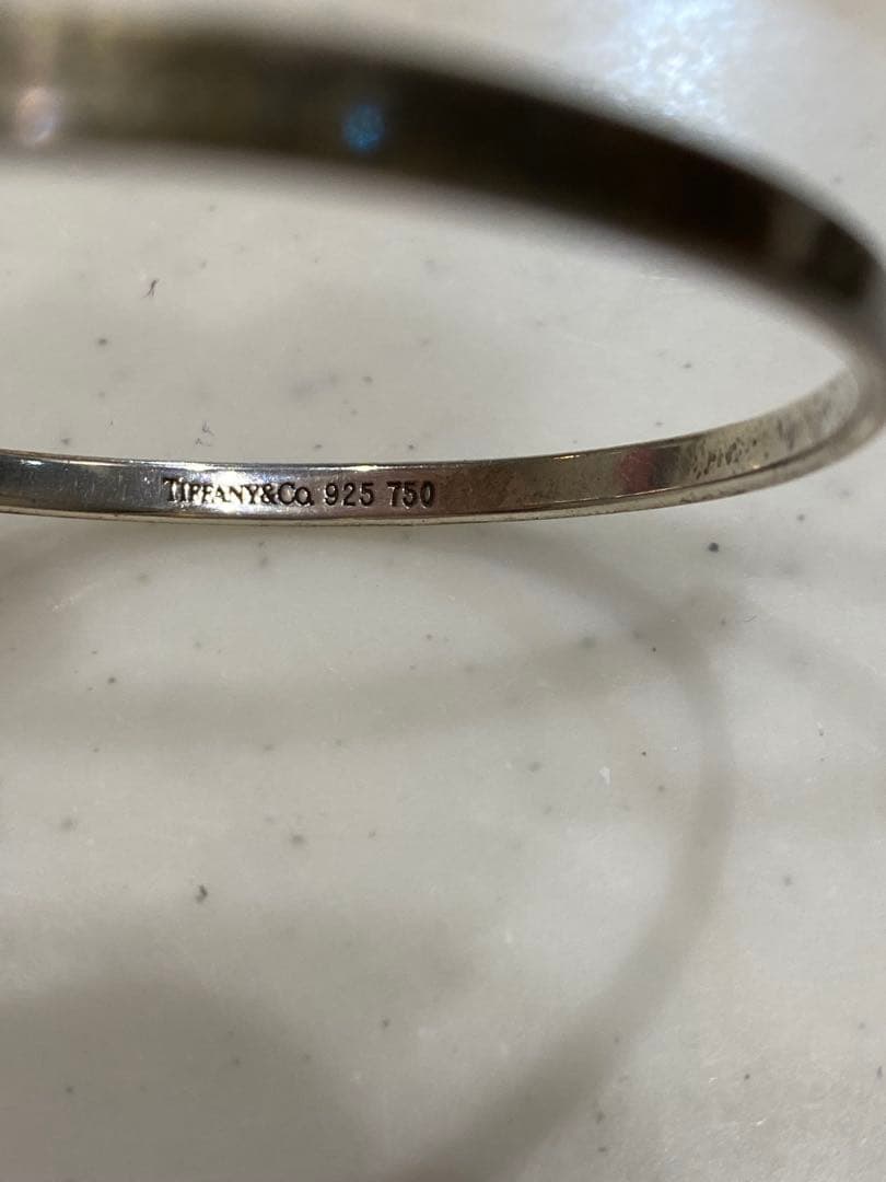 ティファニー　バングル　750YG SV925 約16cm