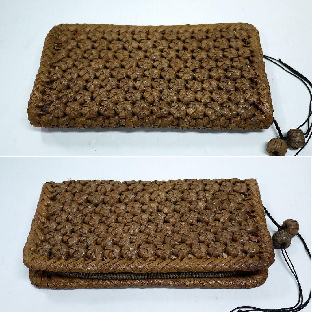 【特選】山葡萄(やまぶどう)　長財布 六角花編み 最高級天然素材 バッグ 保証
