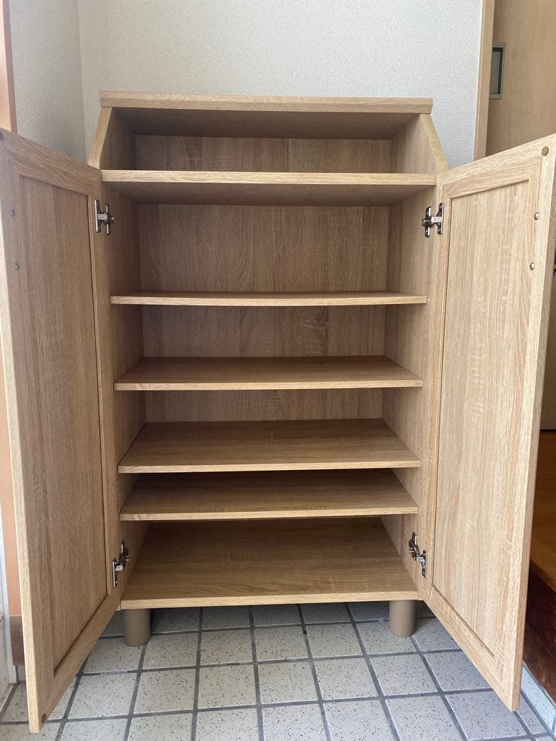 白井産業　靴箱　シューズラック　ナチュラルブラウン　幅:約58cm