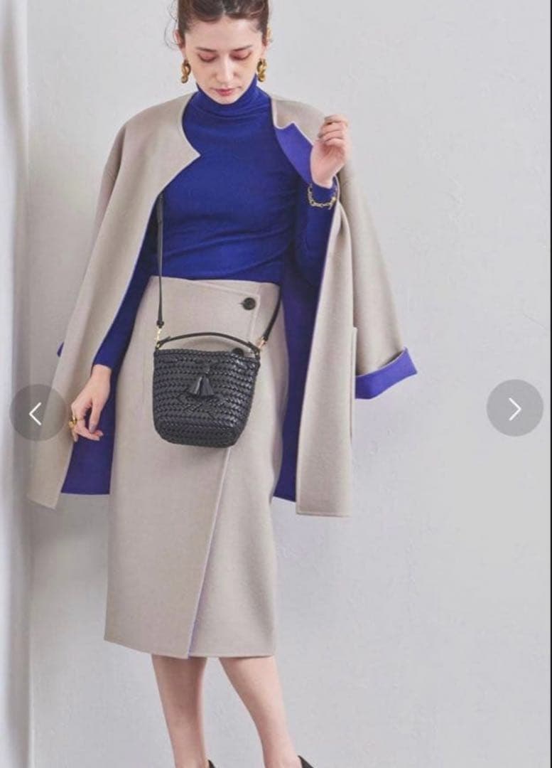 人気完売UNITED ARROWS UBCB パープル　リバー バイカラーコート