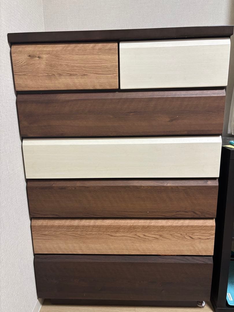 木製チェスト ブラウン ホワイト