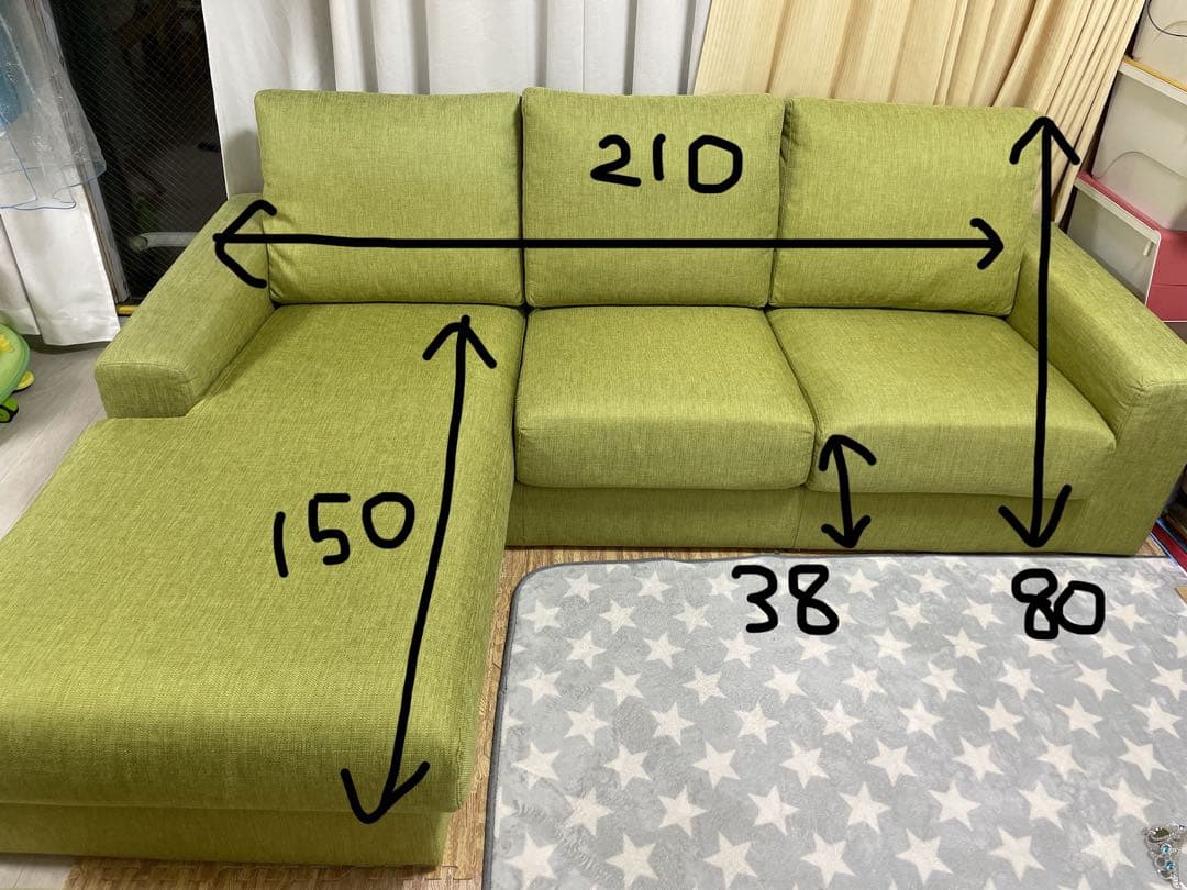 直接引取の場合10000円　大阪南部　ニトリコーナーソファ　3人掛け