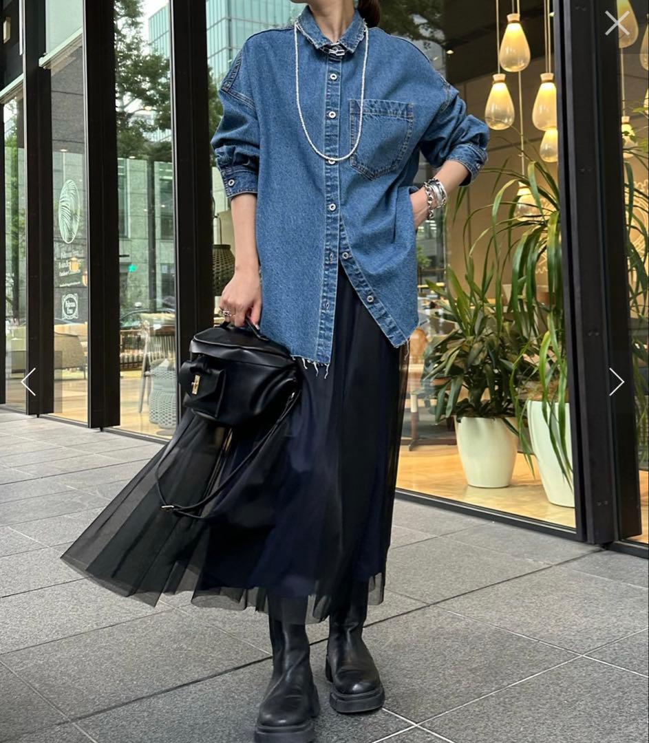 DOUDOU ダメージデニムシャツ