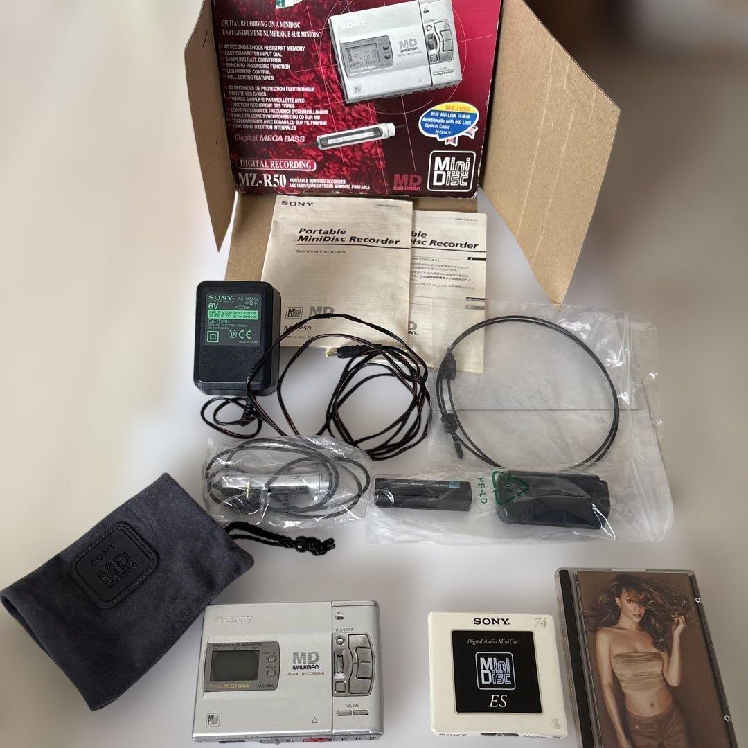 SONY MZ-R50 ポータブルMDレコーダー マライアキャリーMD、新MD