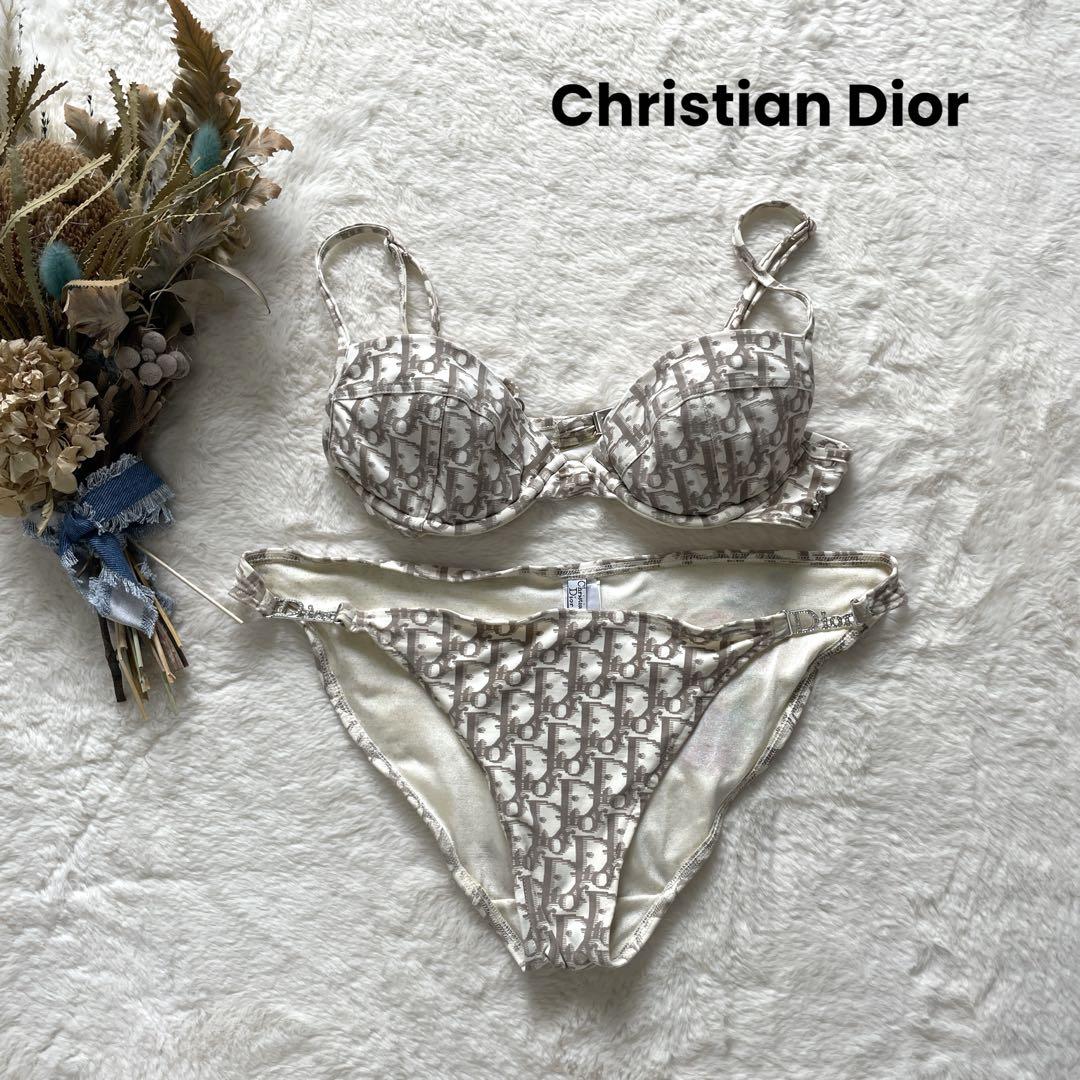クリスチャンディオール トロッター水着 ビキニ 刺繍入り チャーム付き