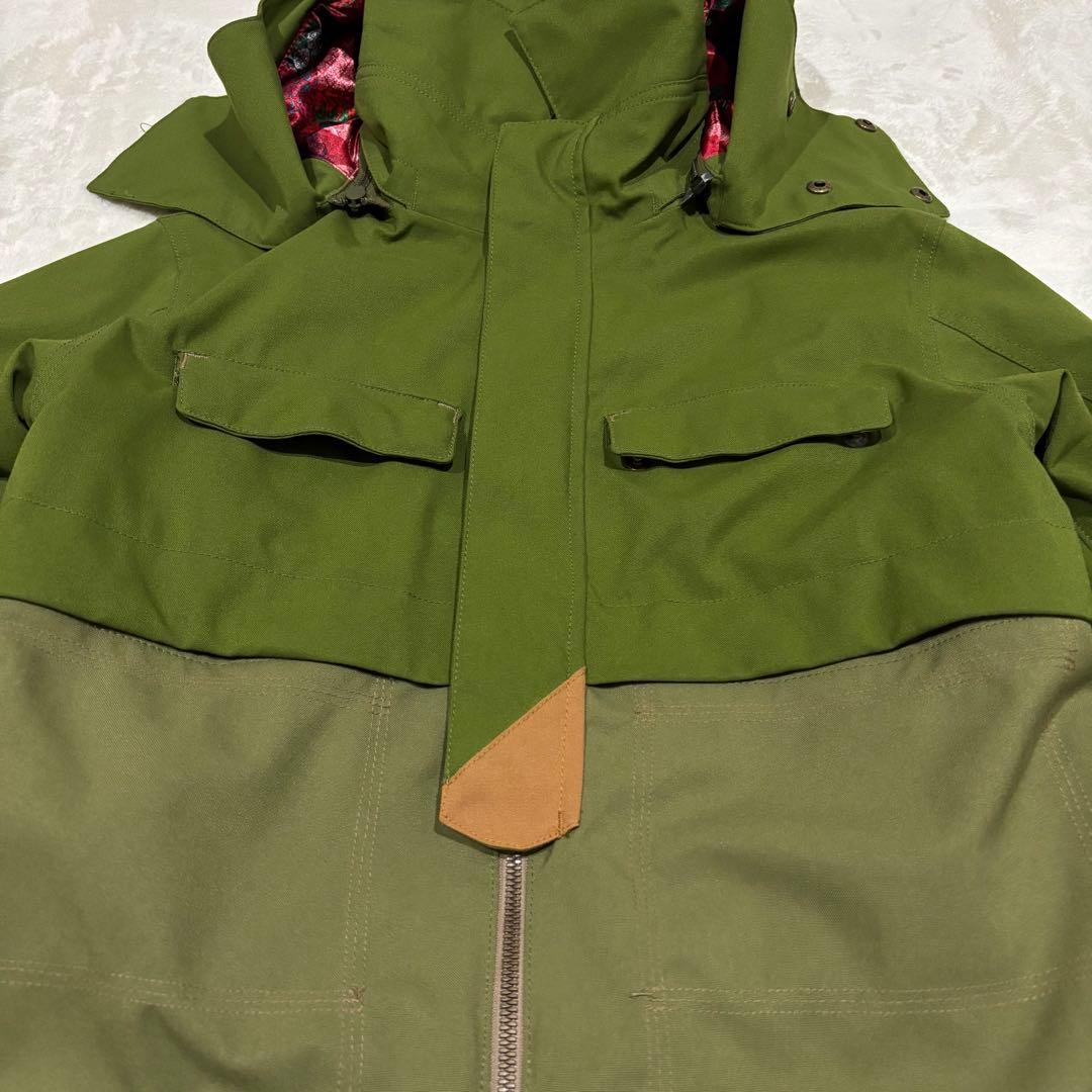 BURTONスノージャケットS カーキ DRYRIDE 防水スノボウェアバートン
