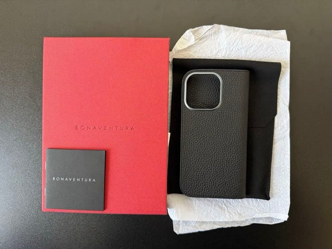 BONAVENTURA iPhone16 Pro ケース 手帳型 BLACK