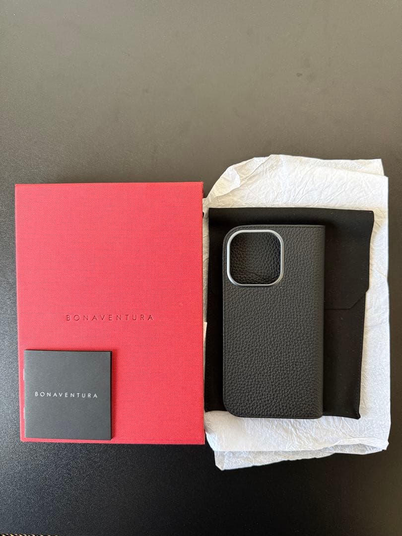 BONAVENTURA iPhone16 Pro ケース 手帳型 BLACK