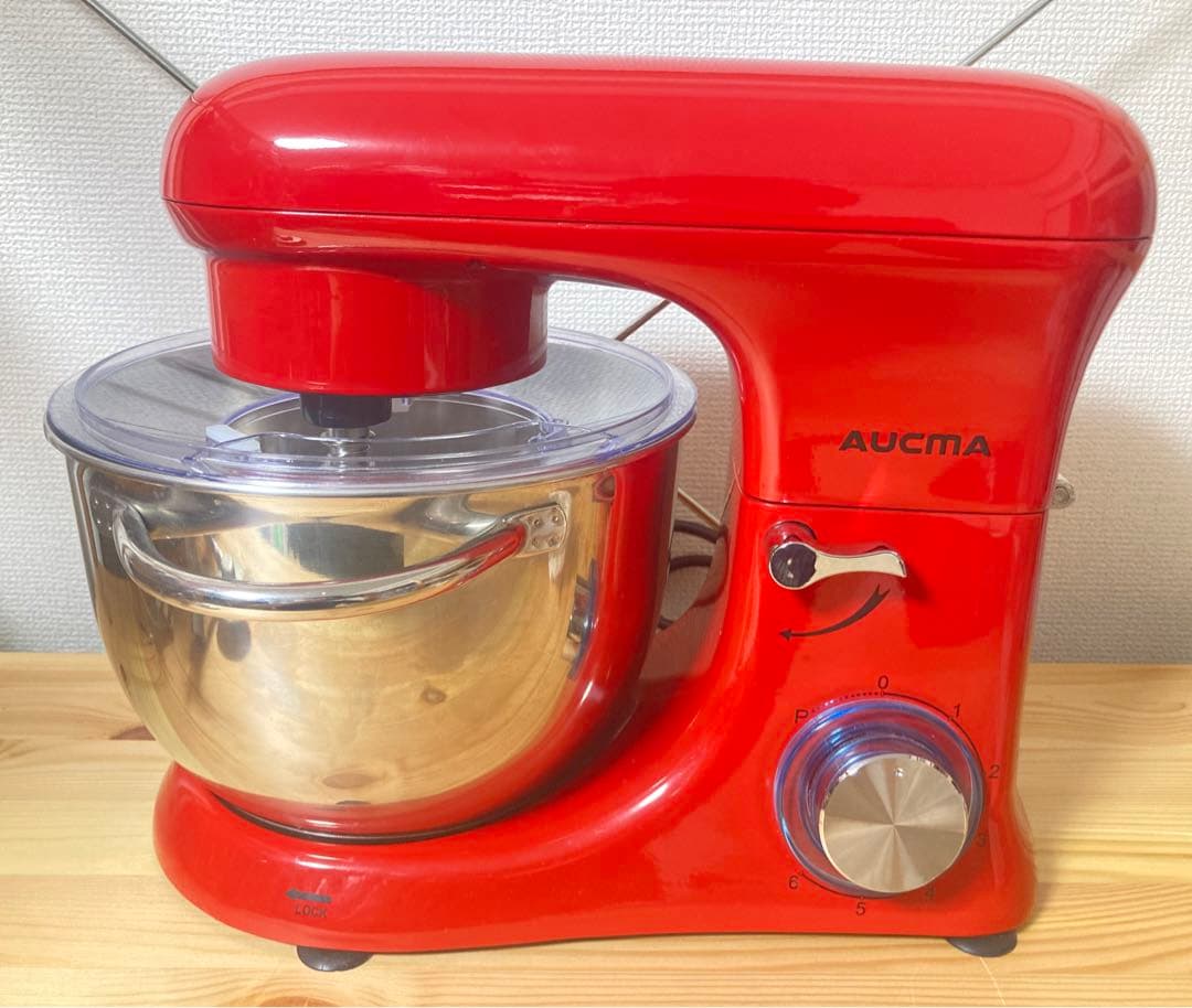 ☆美品！ Aucma スタンドミキサー 4.5L大容量 3種類アタッチメント付き