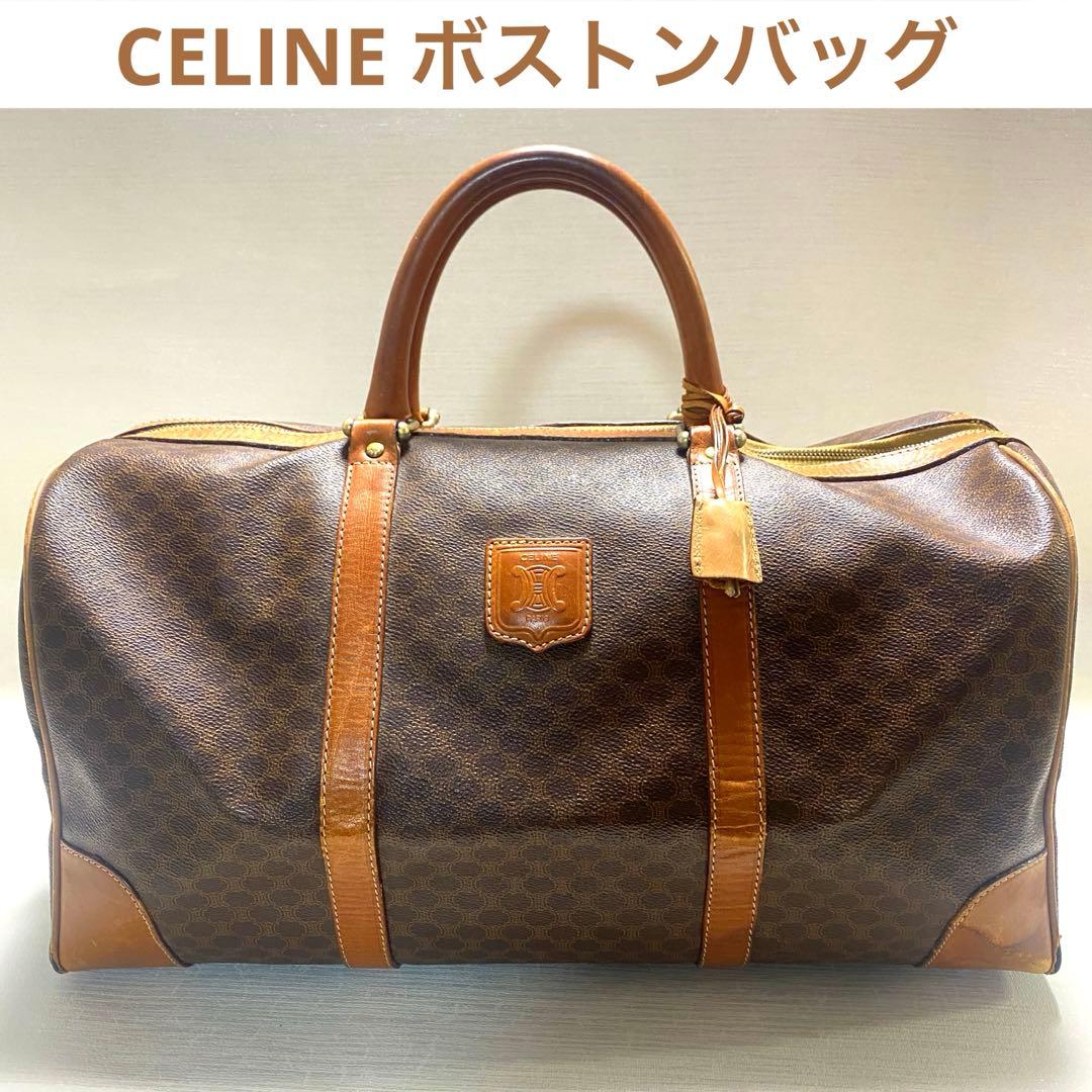 CELINE オールドセリーヌ ボストンバッグ マカダム柄 トリオンフ 旅行